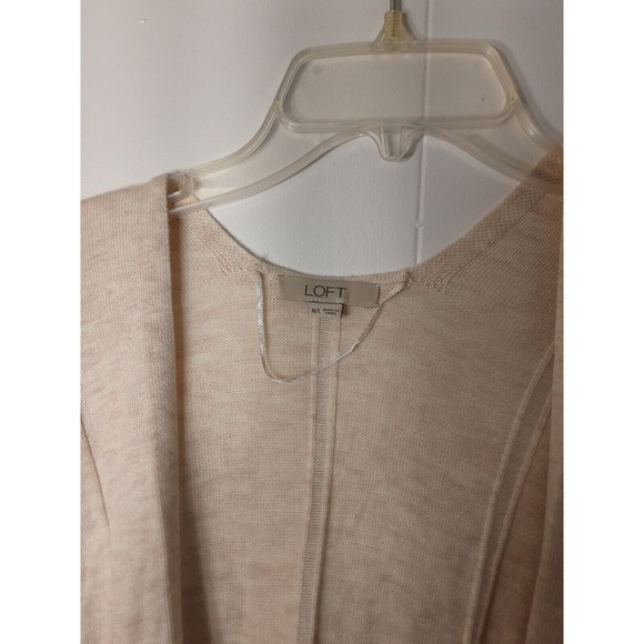 ANN TAYLOR LOFT Cardigan Sweater Size M cream beige Oversize Slouchy Boyfriend - Picture 2 of 3